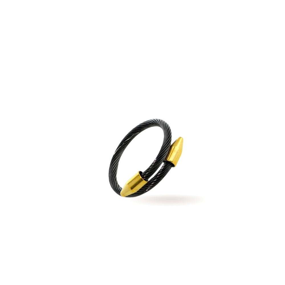 SALE - Artizan Joyeria Clavo Wire Ring Black / Gold